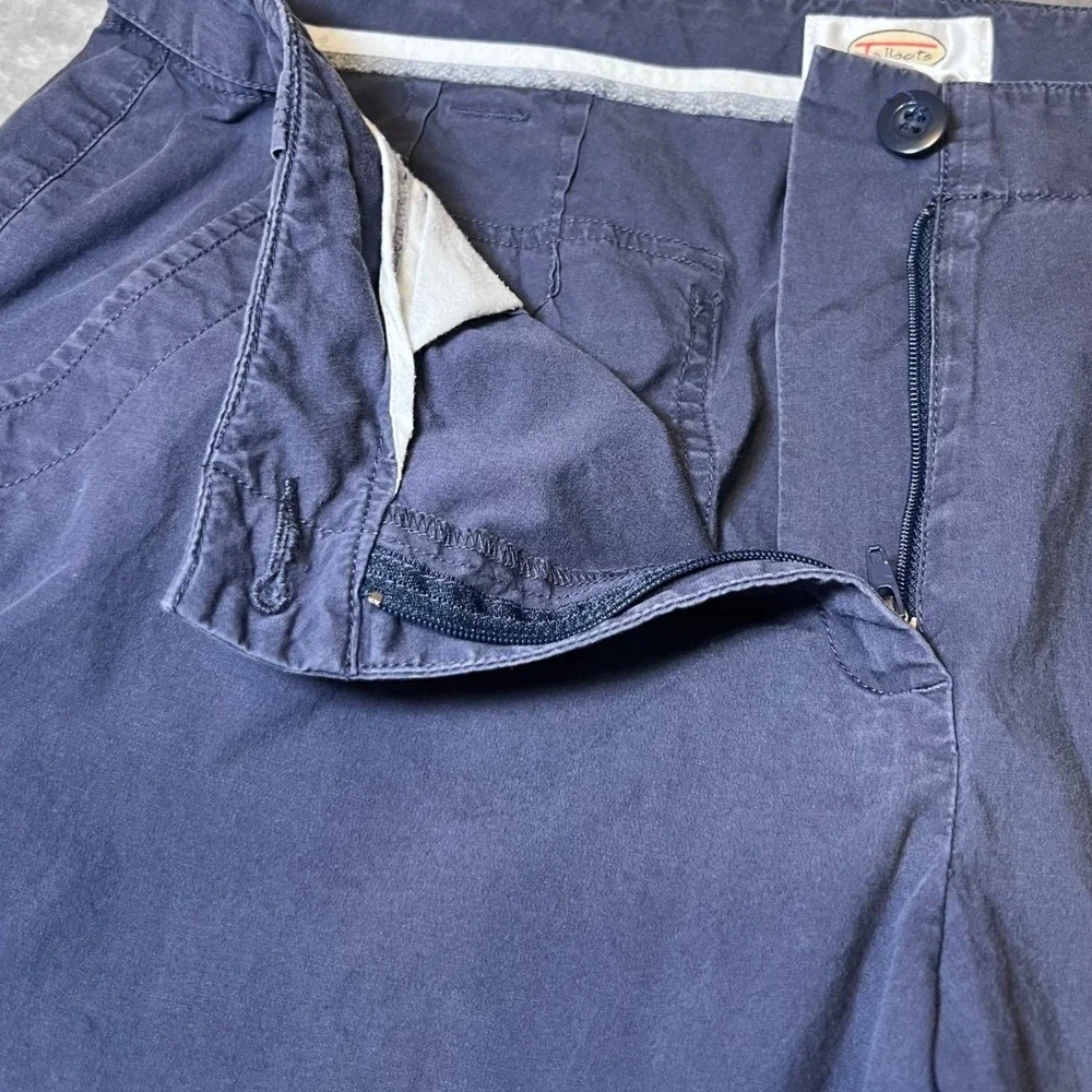 Talbots Womens Size 12W Petites Stretch Capri Pants Blue Casual‎ Rolled Cuffs